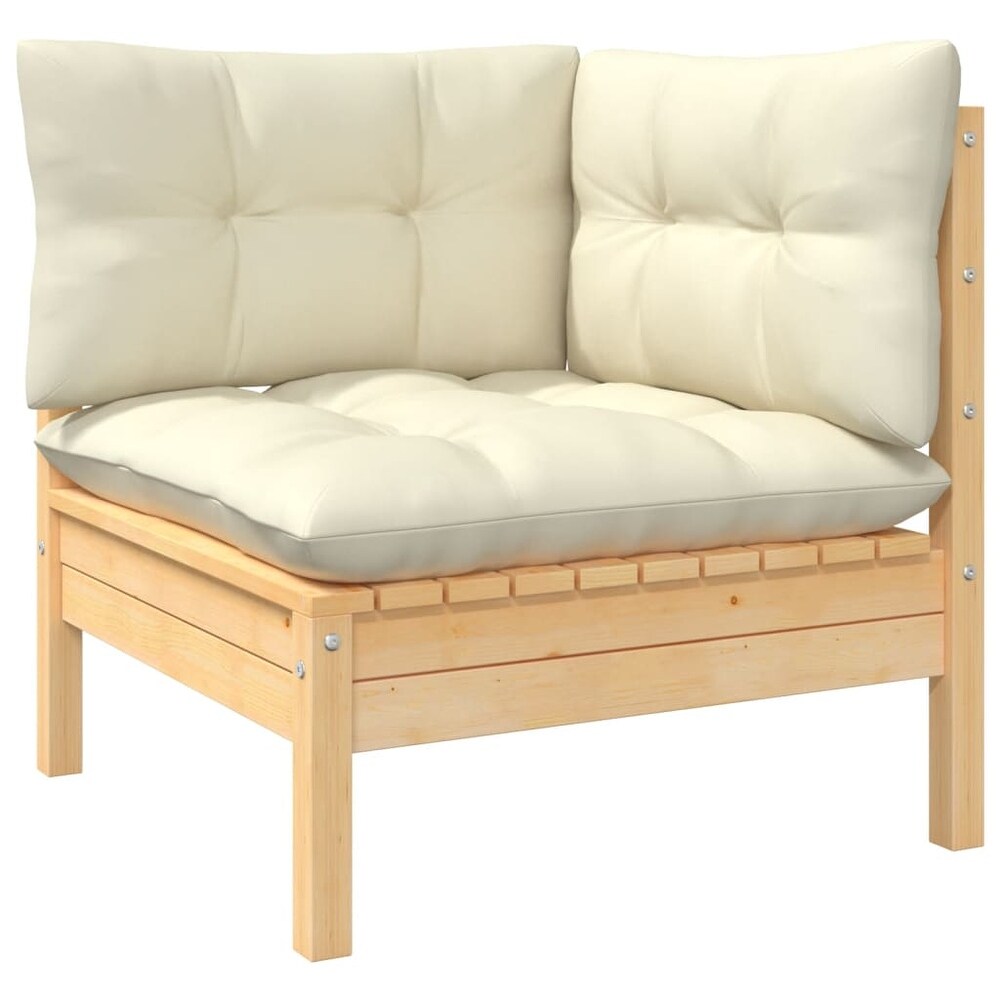 vidaXL Solid Pinewood Patio Lounge Set 8 Piece with Cushions Multi Colors