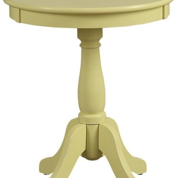 Traditional Style Wooden Round Side Table with Turned Pedestal Base - 22 H x 18 W x 18 L Inches