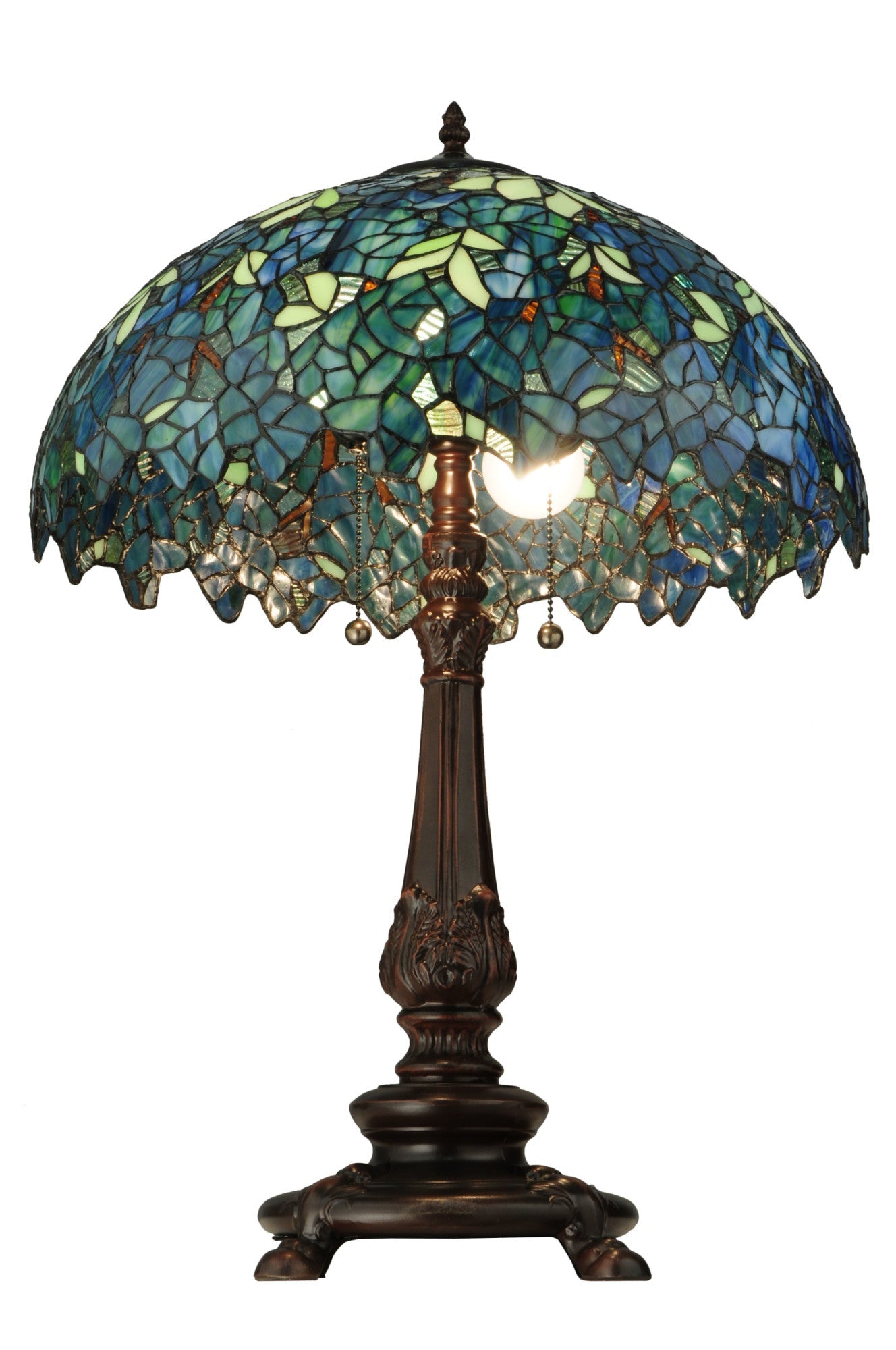 Meyda Tiffany 124815 Nightfall Wisteria 2 Light 26" Tall Hand-Crafted Table Lamp -