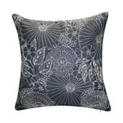 Edie@Home Fine Line Embroidered Floral Indoor Outdoor Throw Pillow