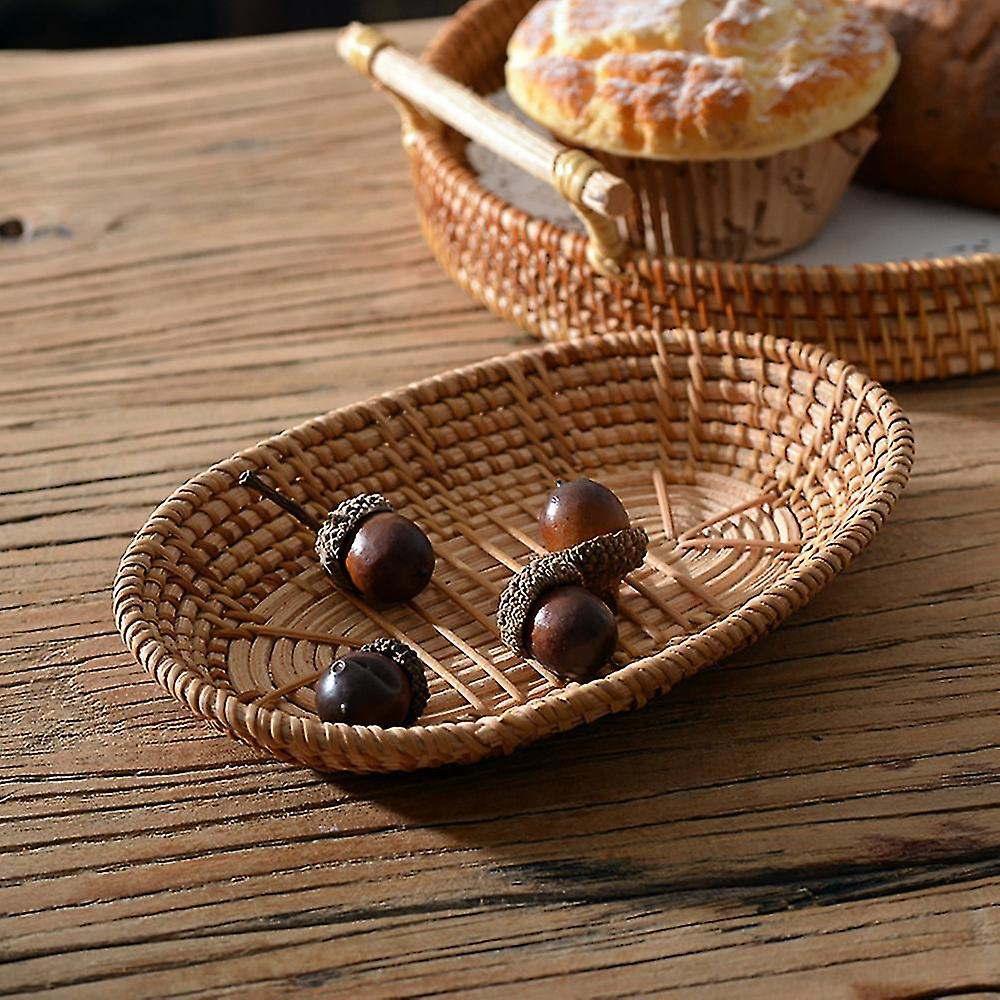 Woven Storage Basket Rattan Bread Basket Fruit Basket Serving Baskets For Home Kitchen Desk Snack S