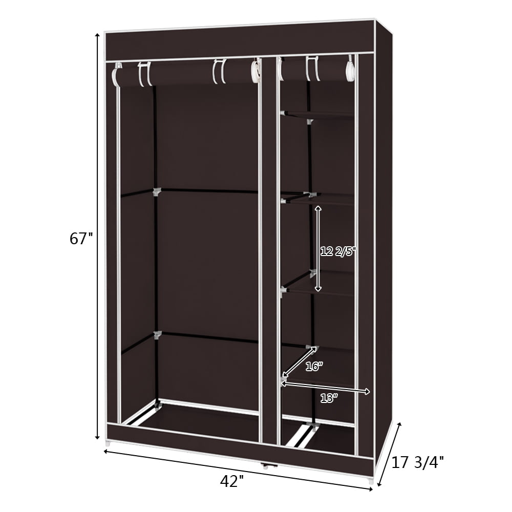 Zimtown 67" New Upgrade Portable Closet Storage Organizer Clothes Wardrobe Hanging Rack