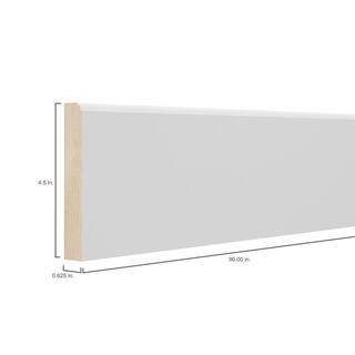 Hampton Bay Designer Series 4.5x96x0.625 in. Base Board Molding in White AMBB-WH