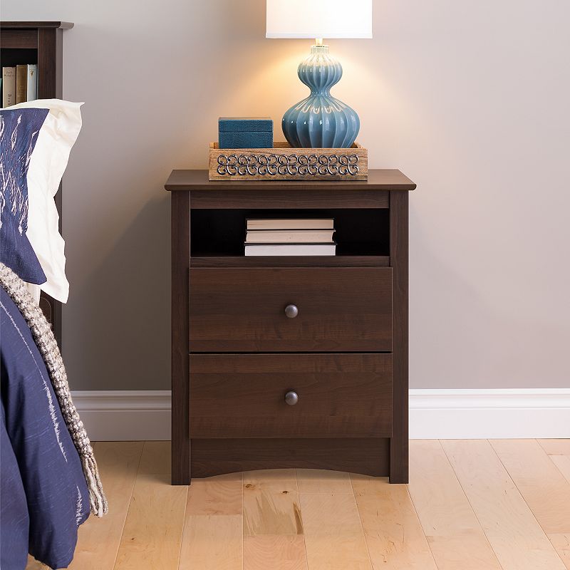 Prepac Tall 2-Drawer Nightstand