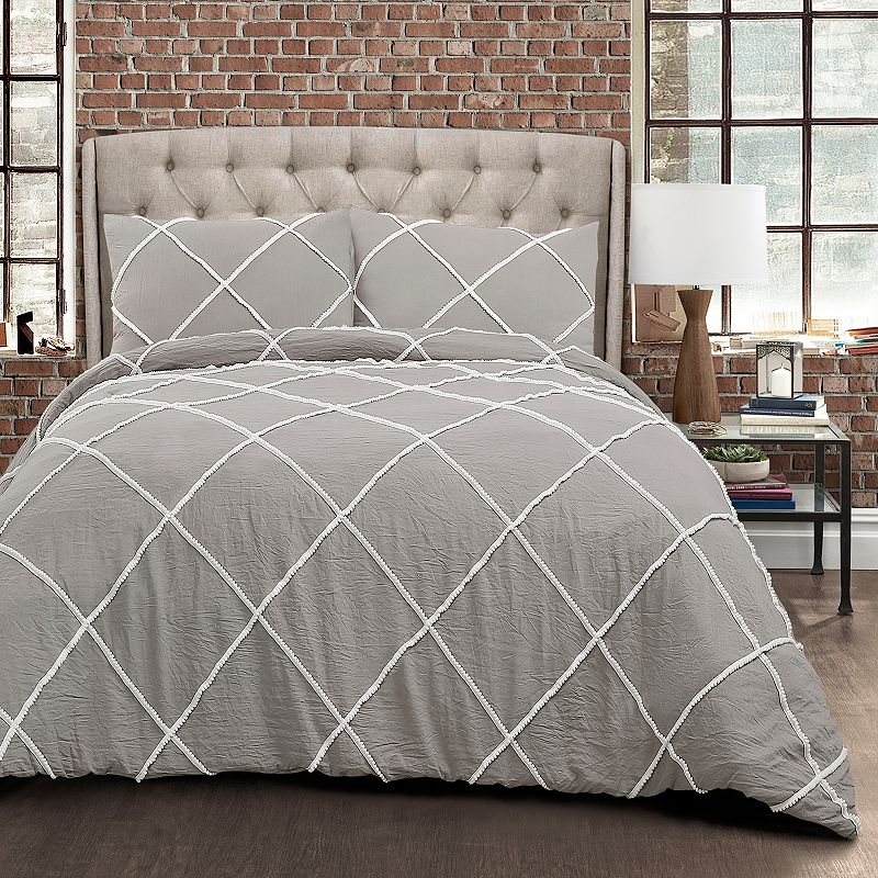 Lush Decor Diamond Pom Pom 3-piece Comforter Set