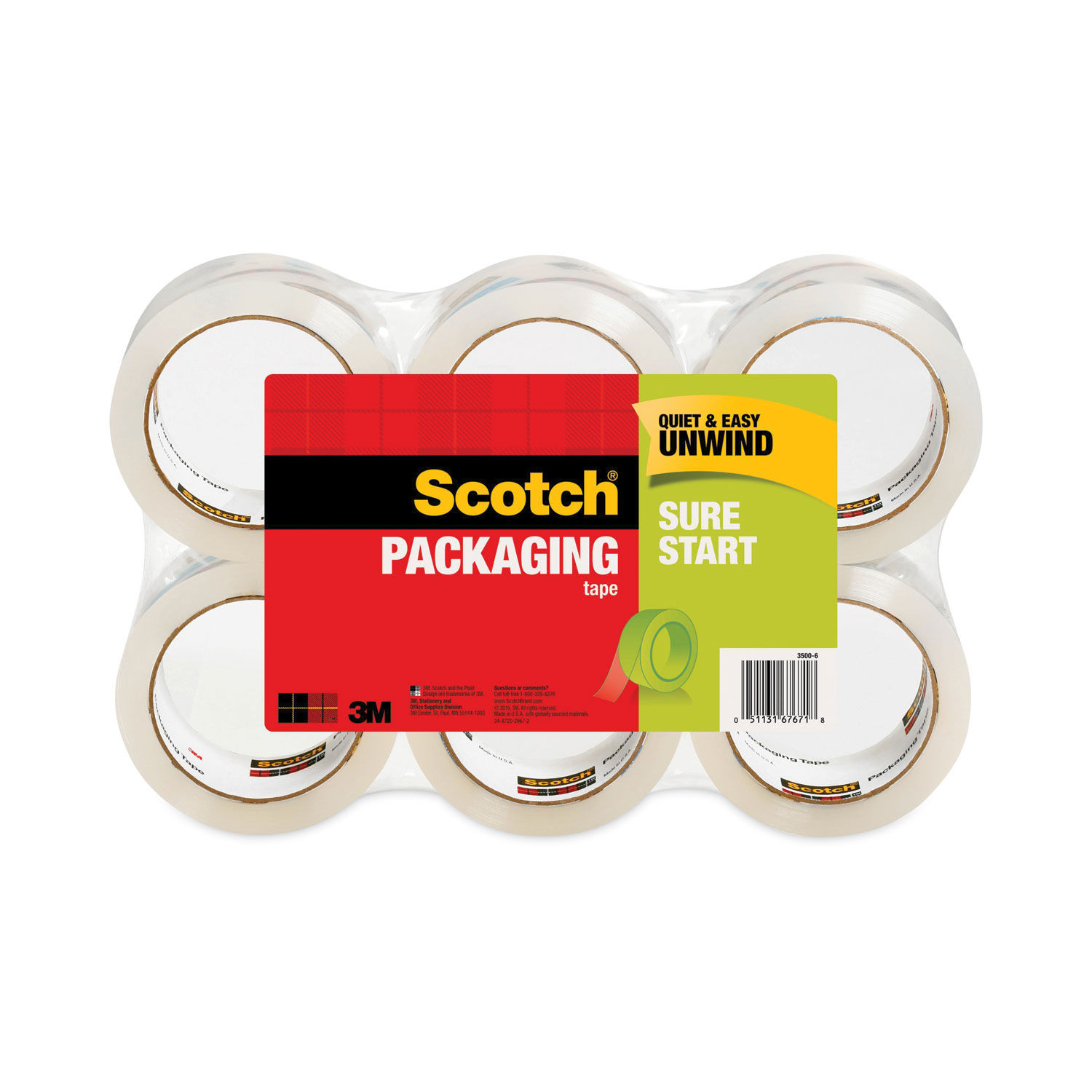 Sure Start Packaging Tape by Scotchandreg; MMM35006