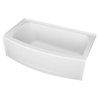 American Standard Ovation Curve 60 in. Right Drain Rectangular Alcove Bathtub with Sliding Frameless Tub Door and Wall in Brushed Nickel V2576RWLDR.295