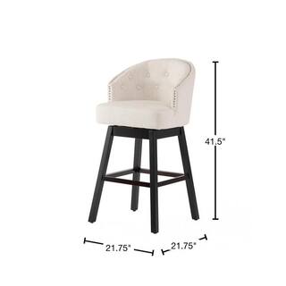 Noble House Ogden 41.5 in. Beige Swivel Cushioned Bar stool (Set of 2) 6622🎉Limited Time Offer🎉