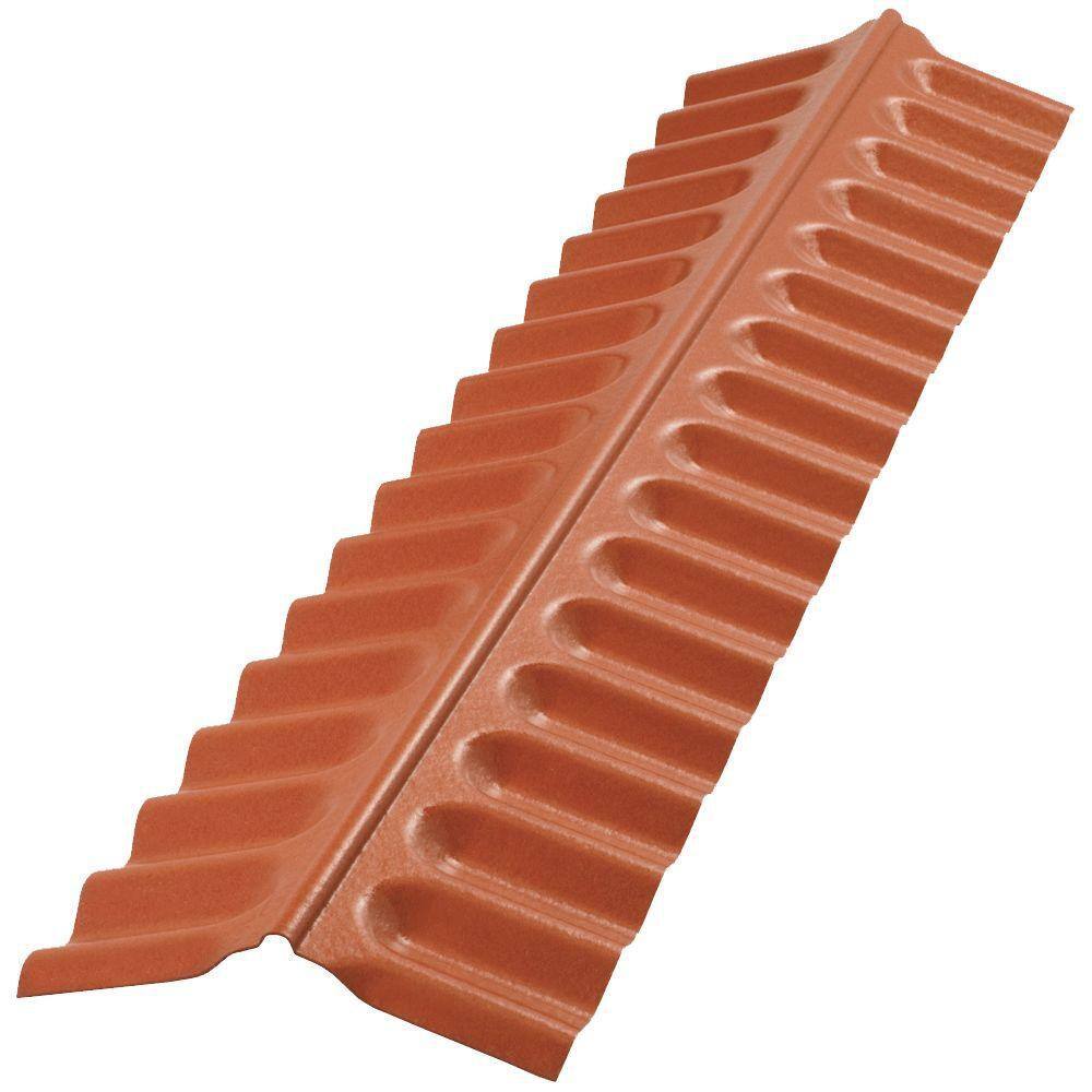 Suntop 4 ft. Sedona Brick Polycarbonate Ridge Cap Flashing 109286