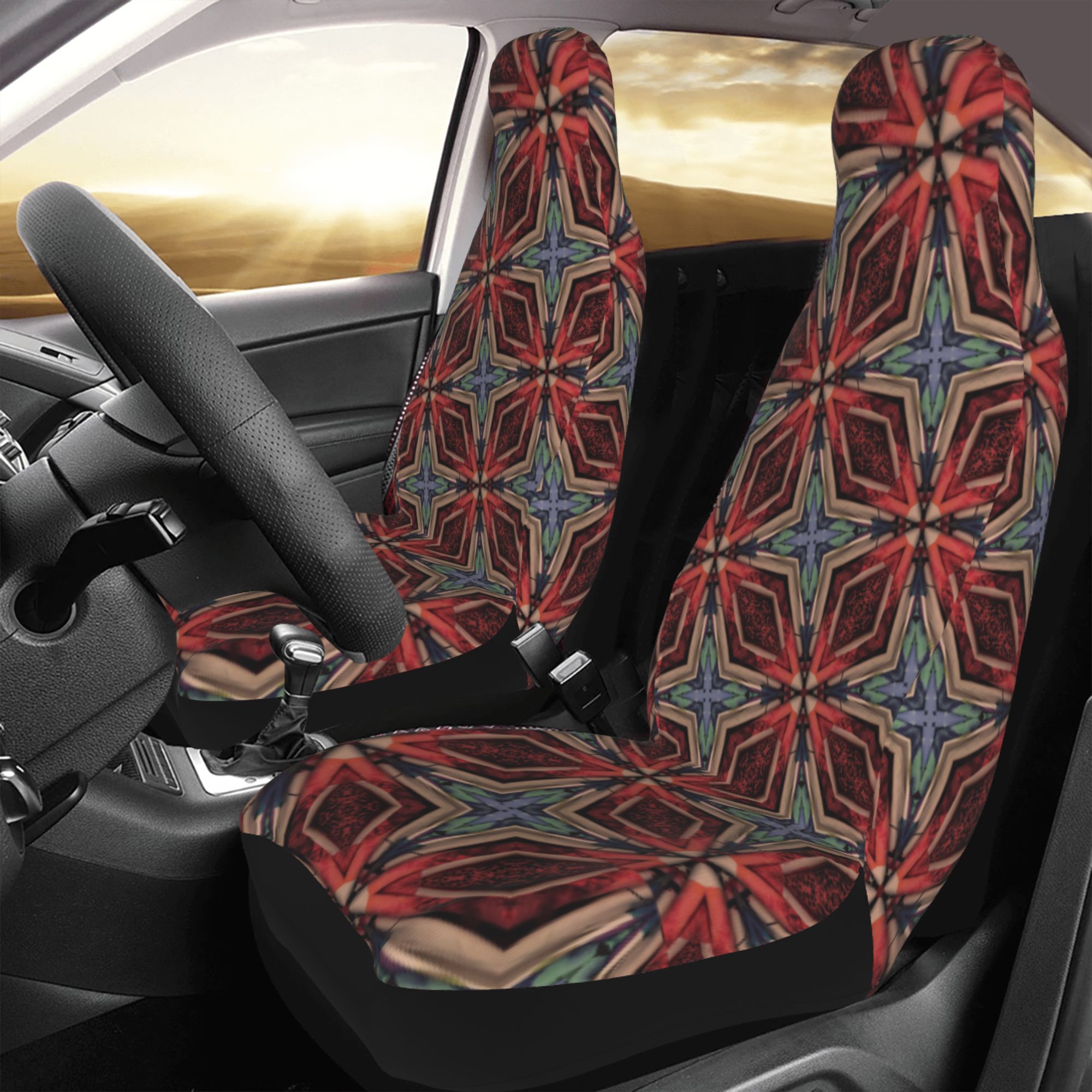 ZICANCN Car Seat Cover Print Geometric Decor Car Front Seat Covers Protectors ， Automotive Seat Covers for Cars Trucks Suv