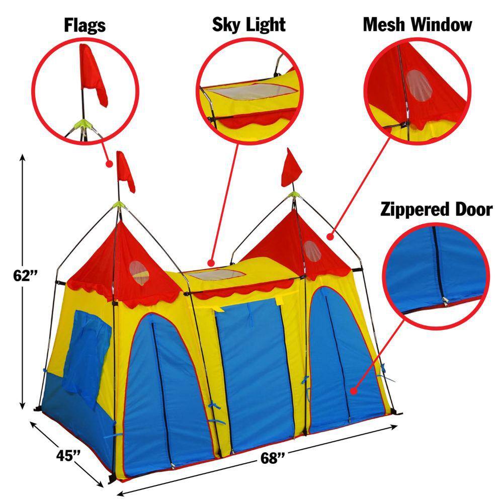 GigaTent Kids Fantasy Palace Play Tent for Indoor and Outdoor Use 2 Castle Towers Easy Set Up CT004