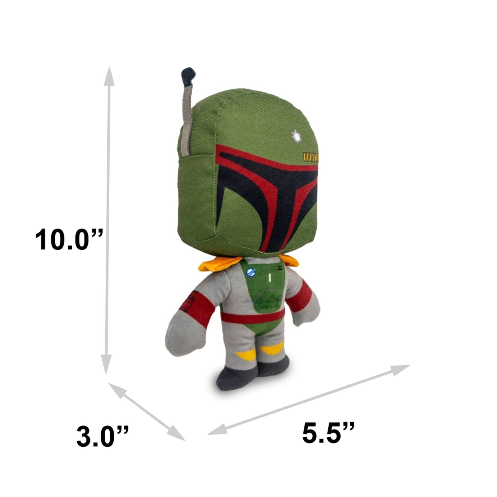 Buckle-Down Star Wars Ballistic Boba Fett Standing Pose Plush Squeaker Dog Toy， Small