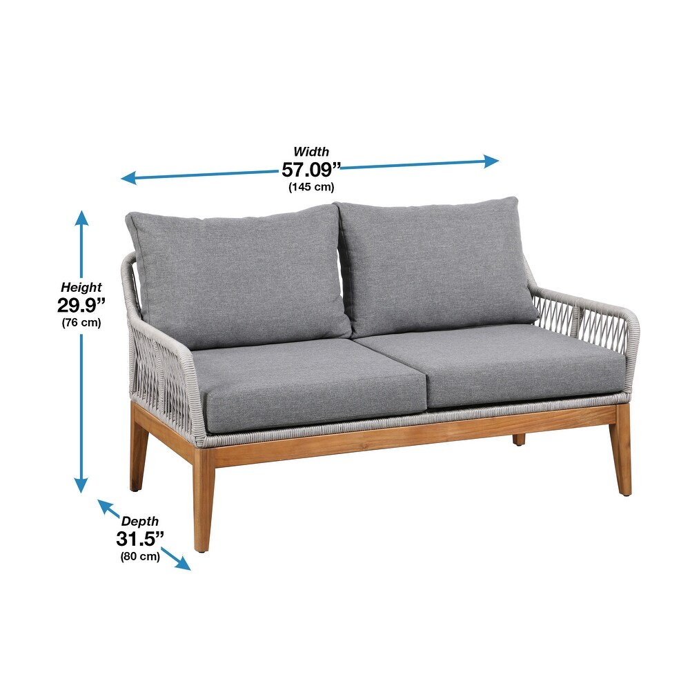 Ove Decors Thunder 4 Piece Conversation Set in Grey