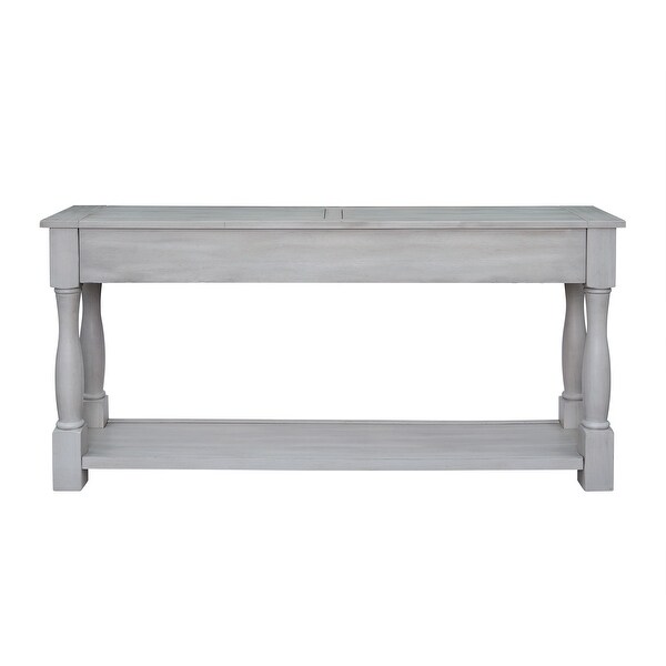 Long Extra-thick Sofa Console Table with Drawers and Shelf