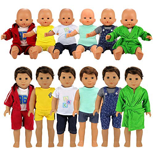 Barwa Barwa Boy Doll Clothes 6 Sets Boy Doll Clothes Daily Casual Clothes Outfits Compatible For 14 To 16 Inch Baby Doll And 18 Inch Boy Dolls Toys_And_Games