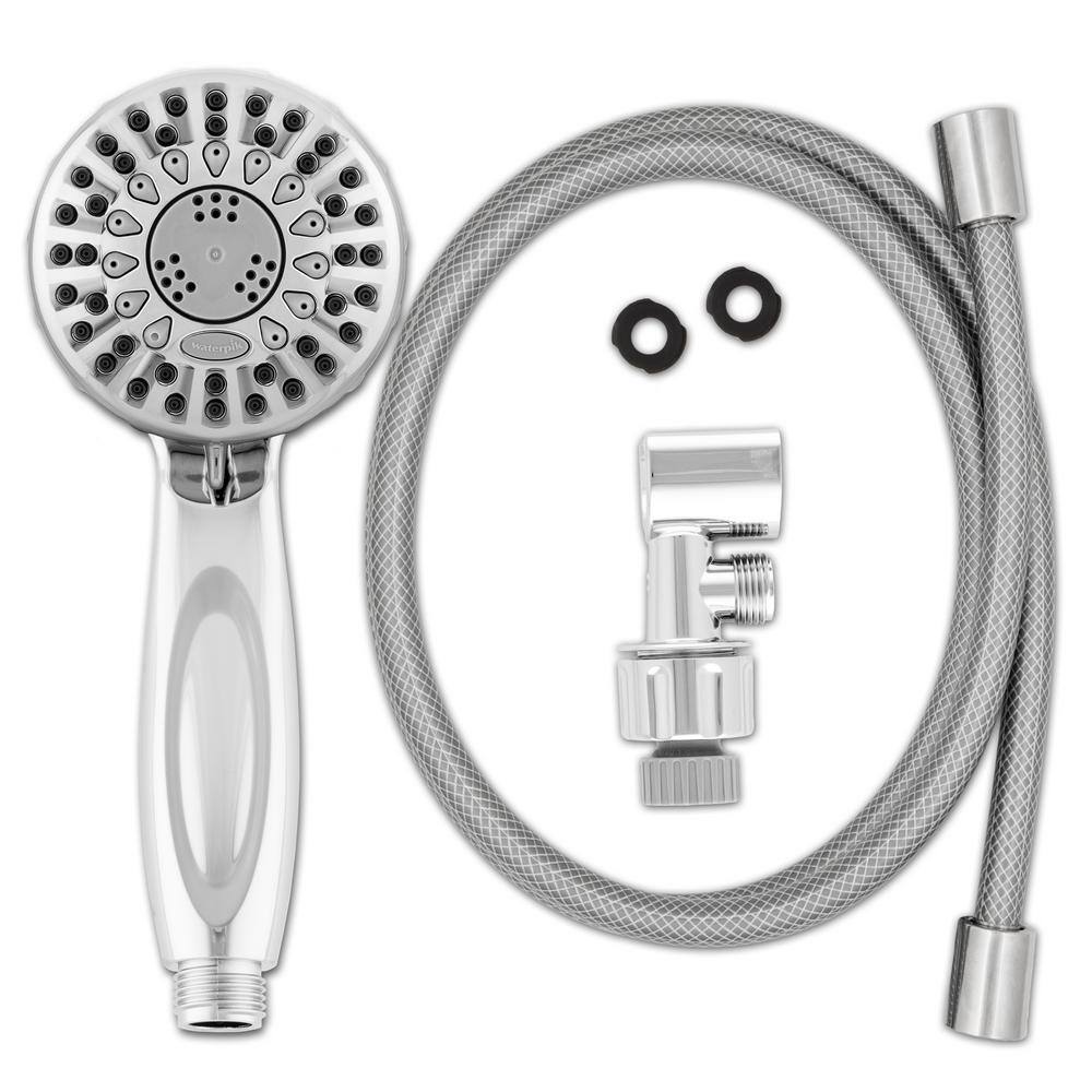 Waterpik 5-Spray 3.5 in. Single Wall Mount Handheld Shower Head in Chrome TRS-553E