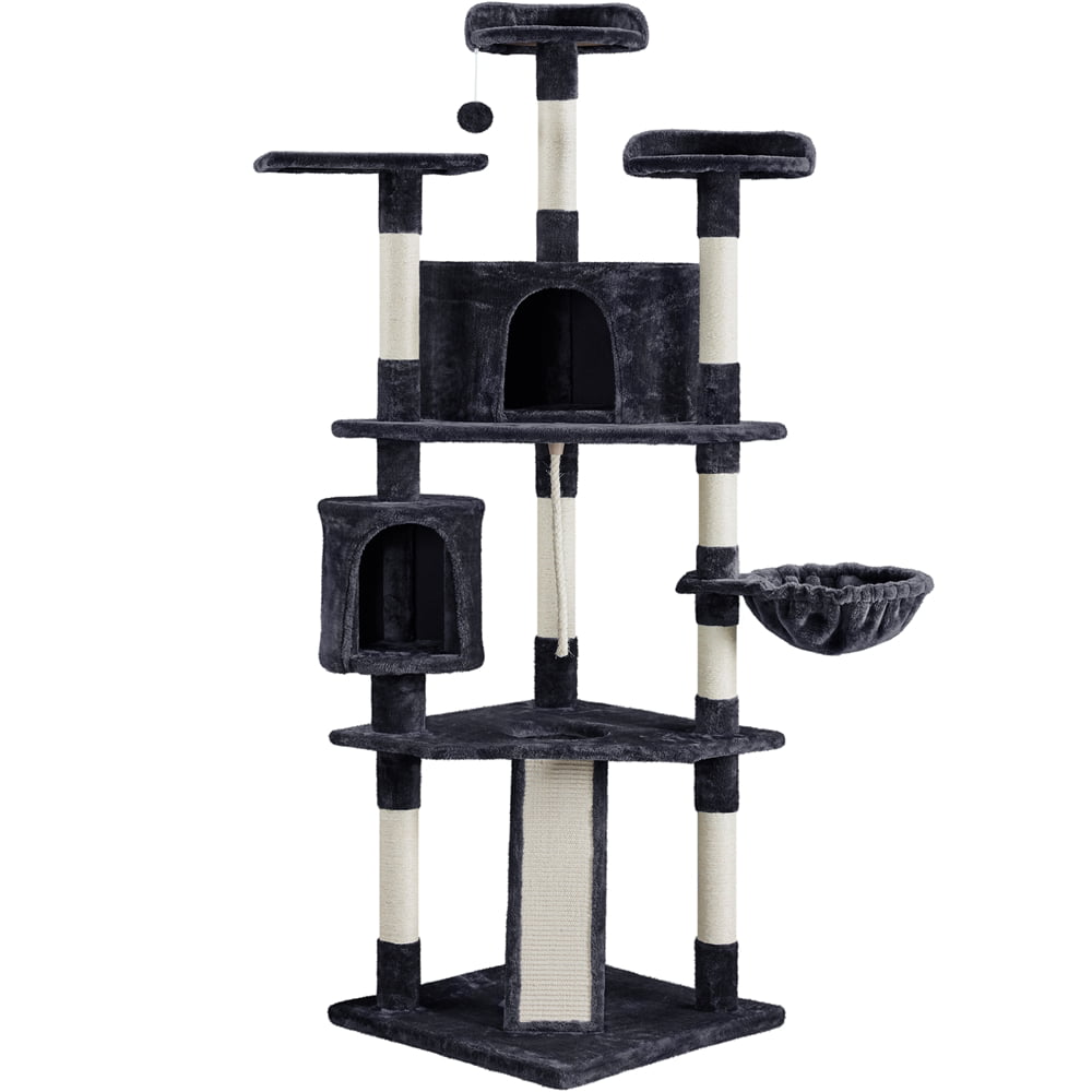 Yaheetech 79'' Multilevel Cat Tree Cat Tower with 2 Condos， Black