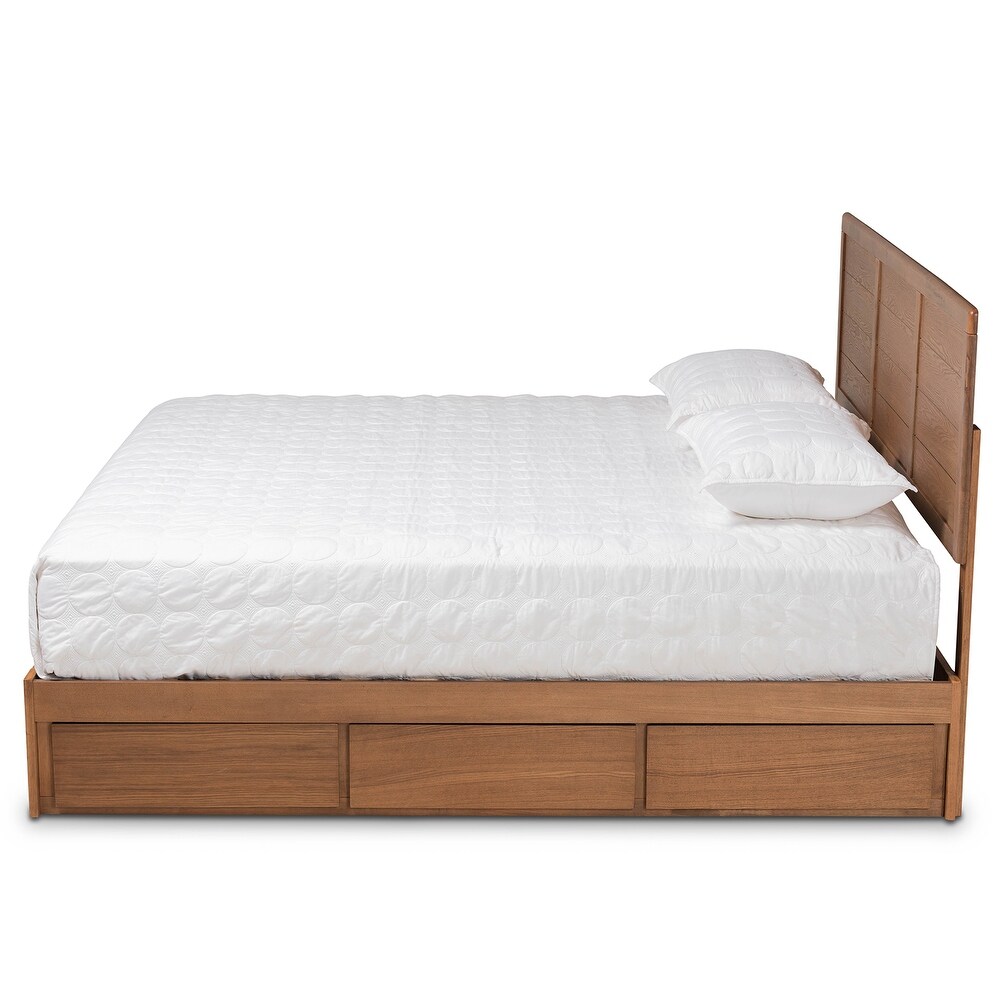 Lisa Ash brown Finished Wood 3 drawer Platform Storage Bed