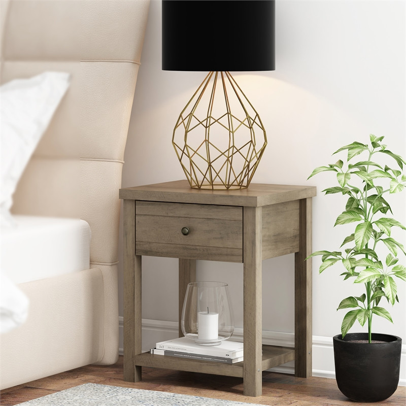 Living Essentials by Hillsdale Harmony Wood Accent Table in Knotty Gray Oak   Transitional   Side Tables And End Tables   by Homesquare  Houzz