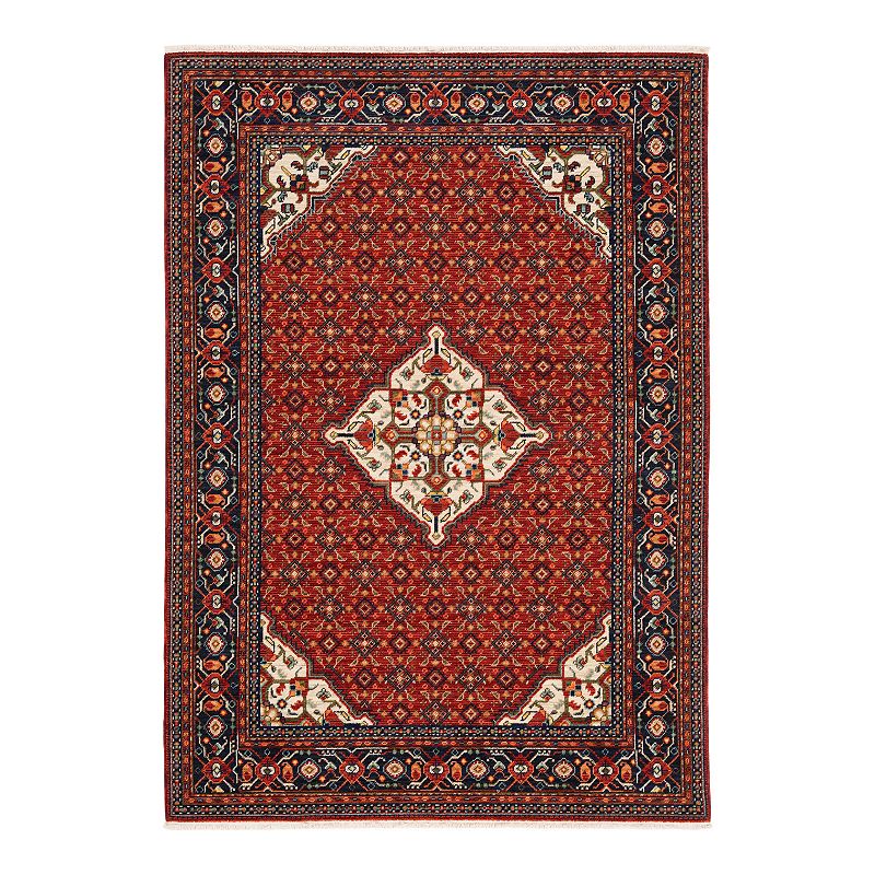 StyleHaven Linwood Border Medallion Fringed Area Rug