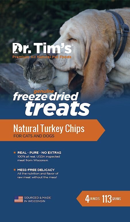 Dr. Tim's Natural Turkey Chips Genuine Freeze-Dried Dog and Cat Treats