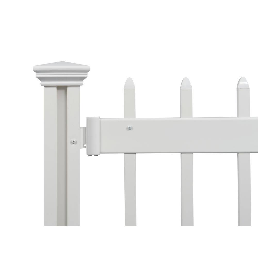 Zippity Outdoor Products 3.2 ft. H x 5.5 ft. W Kensington Hinged White Vinyl Spaced Picket Portable Event Fence Kit ZP19069