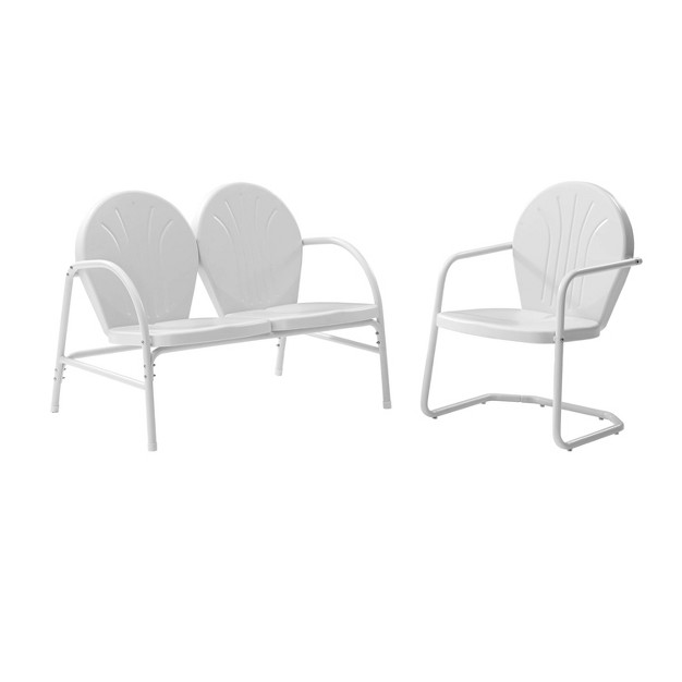 Griffith 2pc Outdoor Seating Set White Crosley