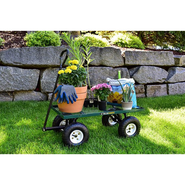 Gorilla Carts GOR400 400 Pounds Steel Mesh Garden Cart with 10-Inch Tires