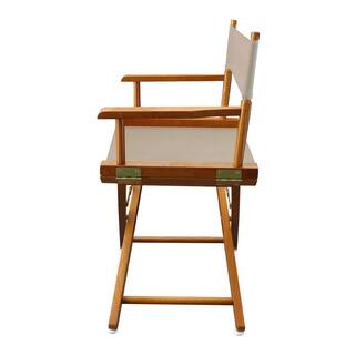 American Trails 18 in. Extra-Wide Mission Oak Wood FrameNatural Canvas Seat Folding Directors Chair 206-04032-12