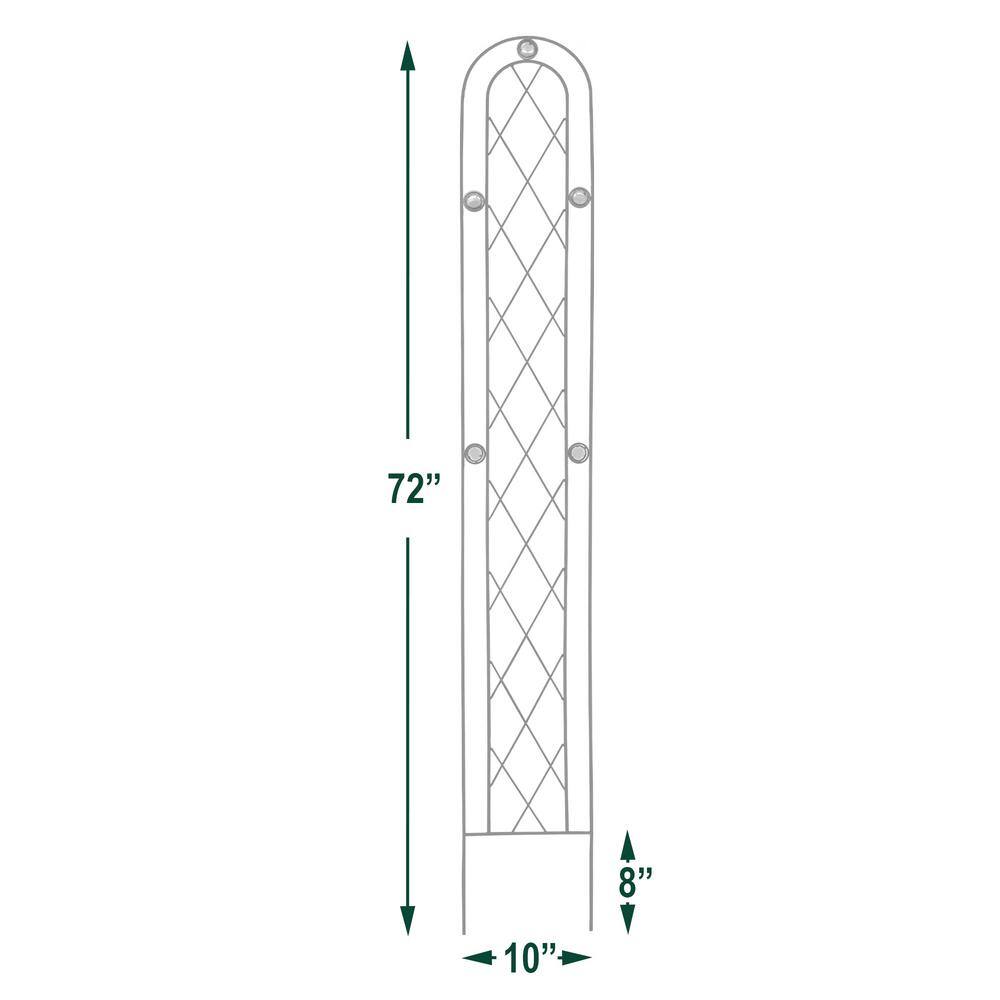 Arcadia Garden Products Emerald 72 in. x 10 in. Metal Trellis TR03