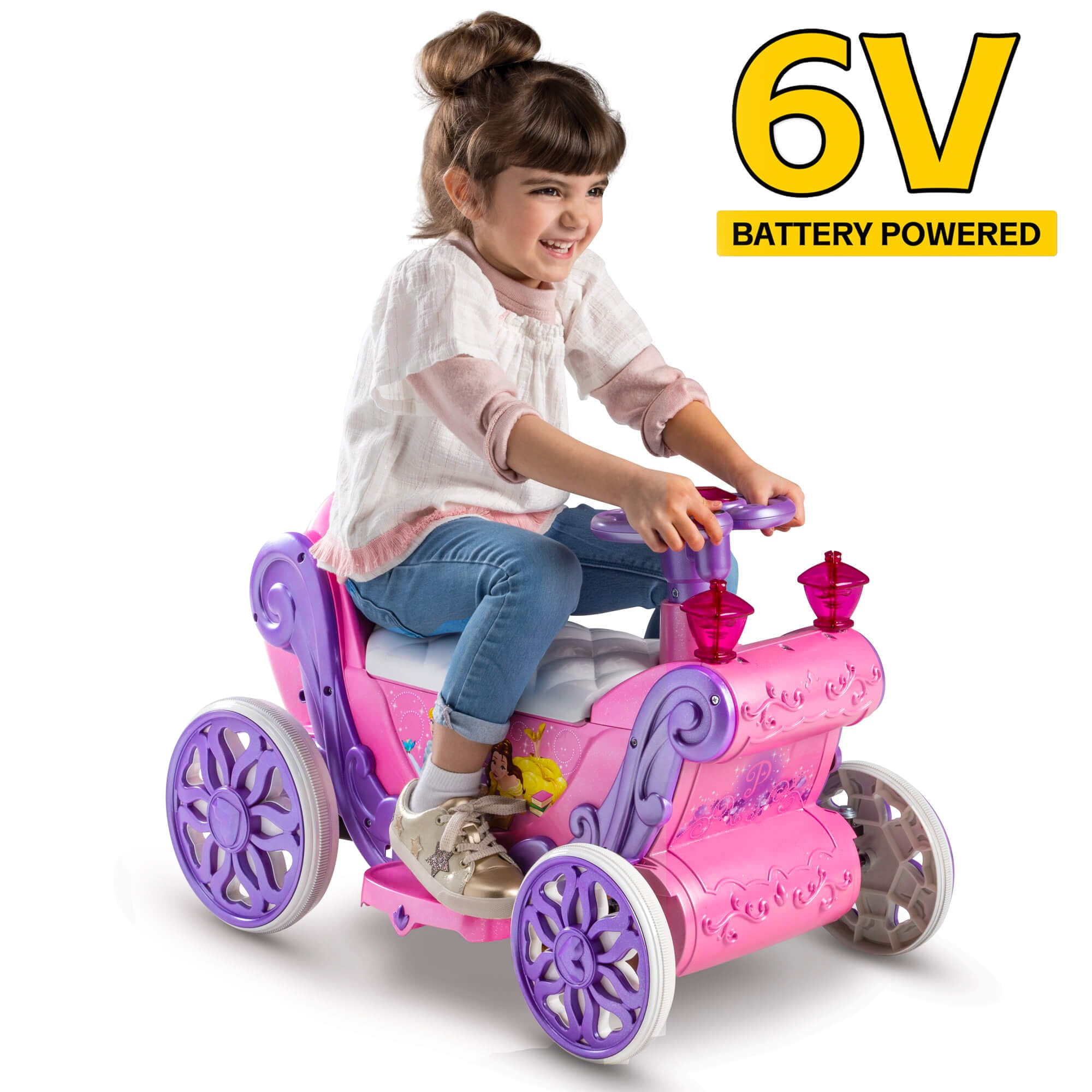 Disney Princess Girls’ 6V Battery-Powered Ride-On Quad Toy by Huffy