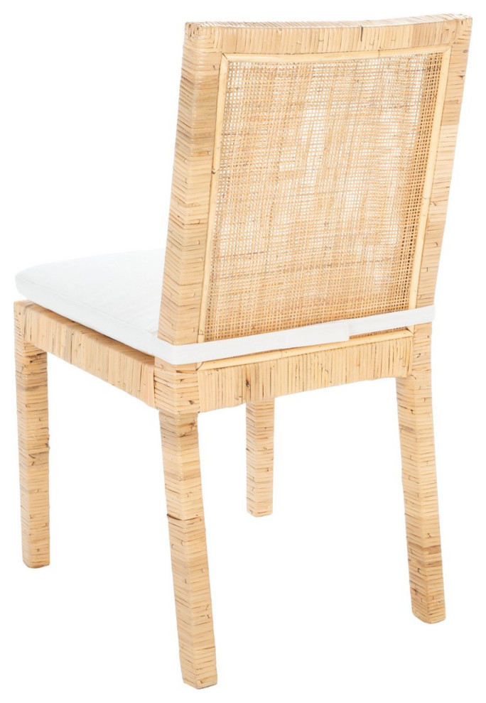 Dorea Cane Dining Chair With Cushion Set of 2   Tropical   Dining Chairs   by Virgil Stanis Design  Houzz