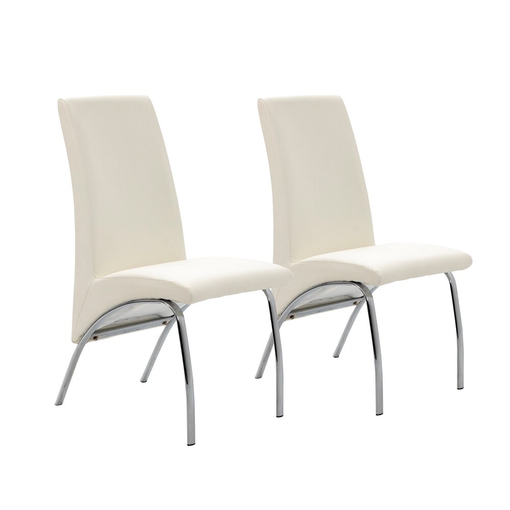 Coaster Furniture Bishop White and Chrome Upholstered Side Chairs (Set of 2)