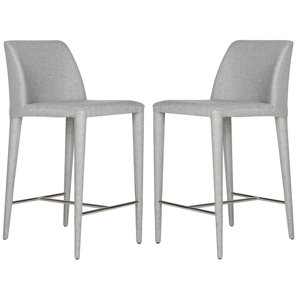 SAFAVIEH Mid Century 26 inch Garretson Grey Linen Counter Stool (Set of 2)   22.6\