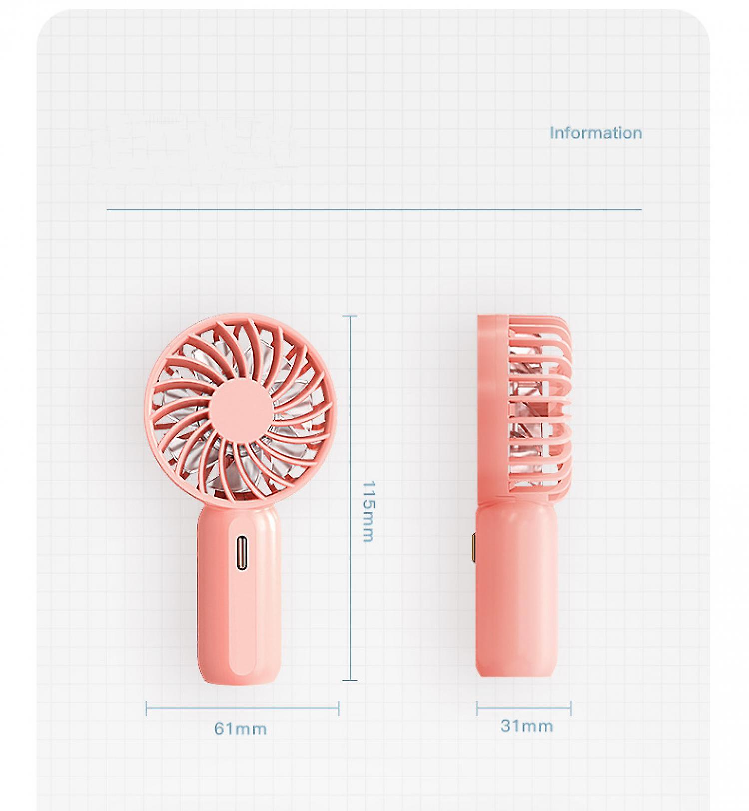 Mini Handheld Fan， Battery Operated Small Personal Portable Fan 3 Adjustable Speed----pink