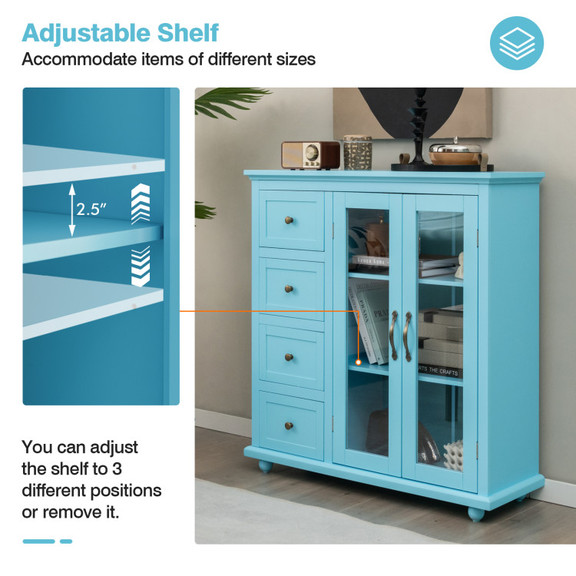 Costway 40598761 Buffet Sideboard Table Kitchen St...