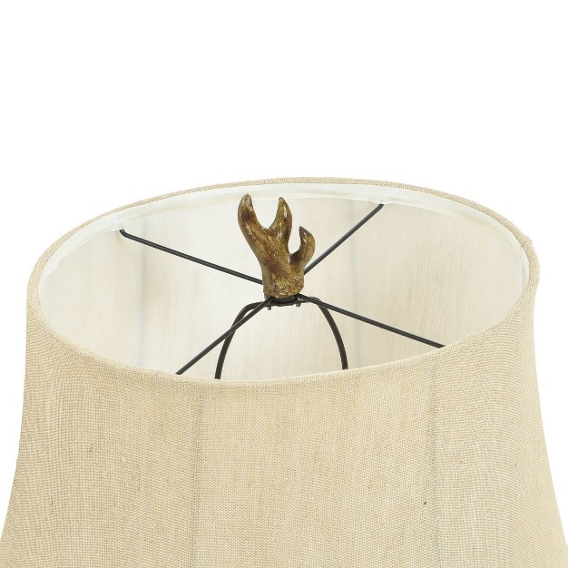 Dalton Brown Antler Table Lamp With Beige Hardback Fabric Shade Stylecraft