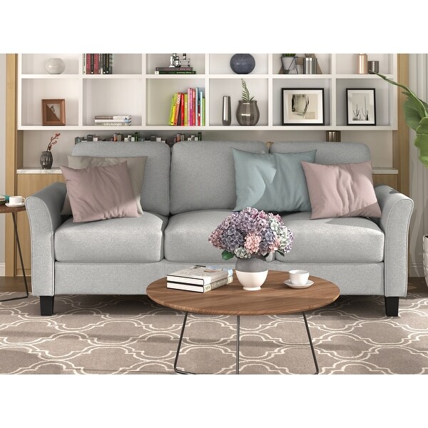 3-Seat Sofa Living Room Linen Fabric Sofa