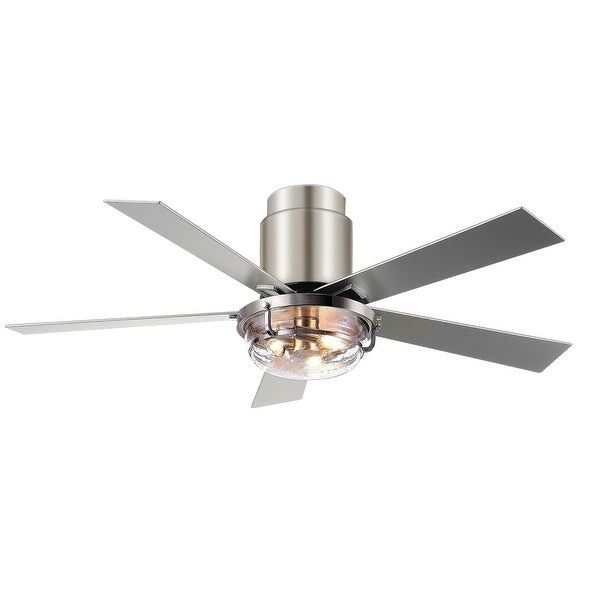 52 In Flush Mount Ceiling Fan with Light Remote(Brushed Nickel) Shopping - The Best Deals on Ceiling Fans | 40786437