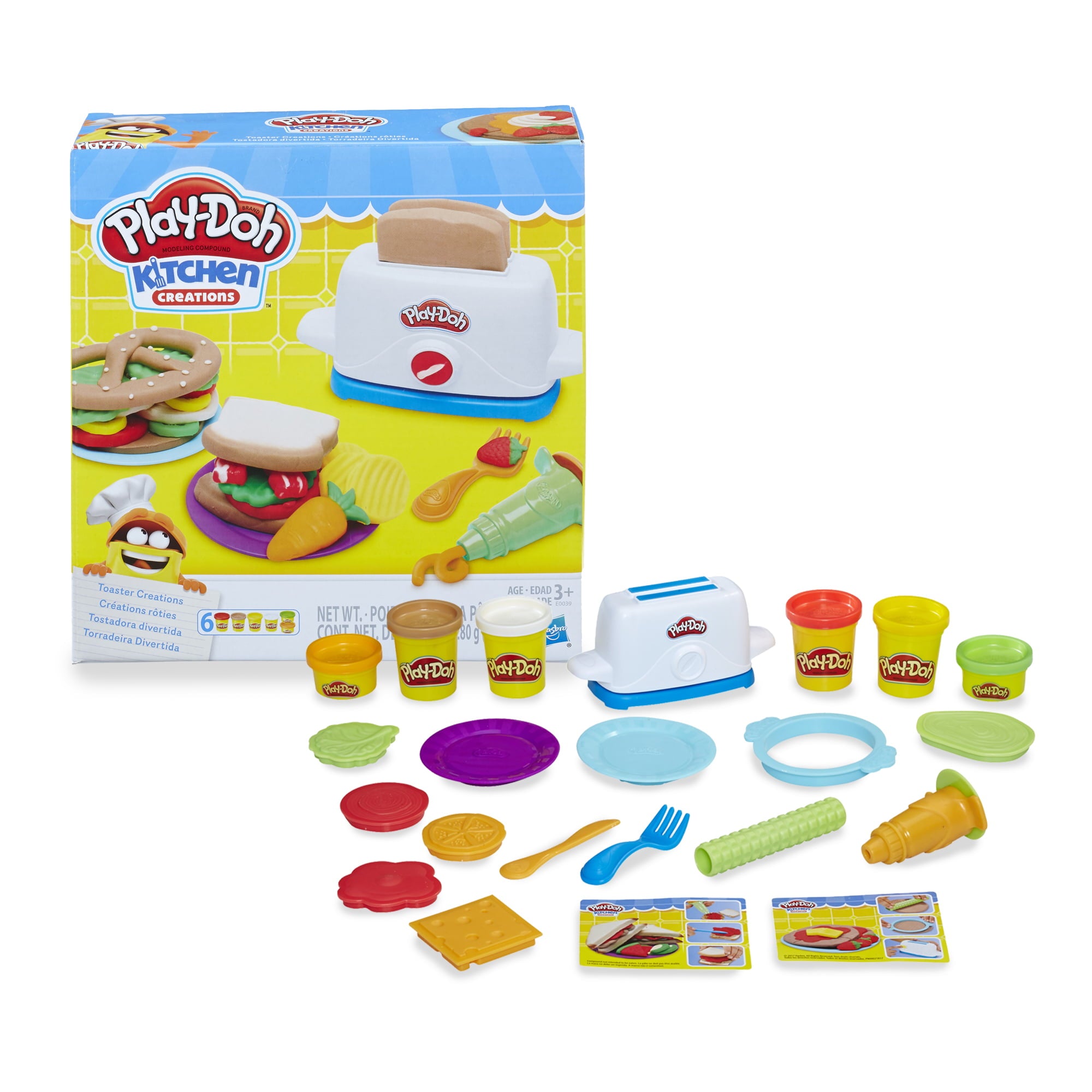 Play-Doh Kitchen Creations Toaster Sandwich Play Food Set (10 oz), 22 Pieces