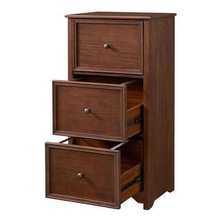 Home Decorators Collection Bradstone 3 Drawer Walnut Brown Wood File Cabinet JS-3414-C