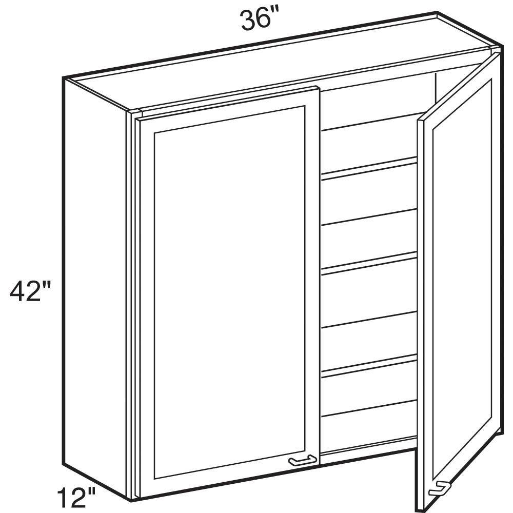 Home Decorators Collection Tremont Assembled 36 x 42 x 12 in. Plywood Shaker Wall Kitchen Cabinet Soft Close in Painted Pearl Gray W3642-TPG