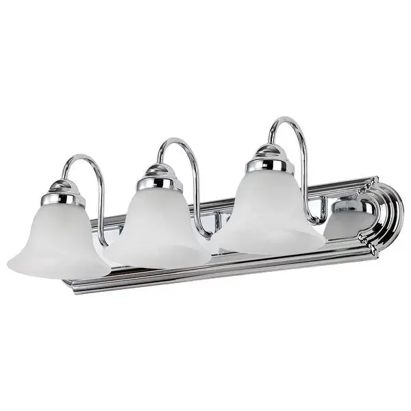 Ballerina - 3 Light Vanity - Polished Chrome Finish with Alabaster Glass - Polished Chrome