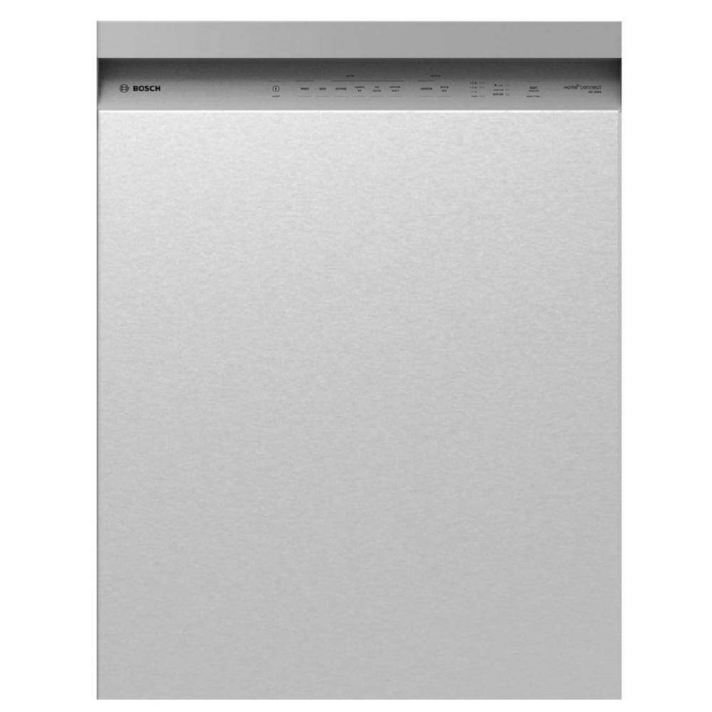 Bosch 100 Series Plus 24 in. Stainless Steel Front Control Tall Tub Dishwasher with Hybrid Stainless Steel Tub SHE4AEM5N