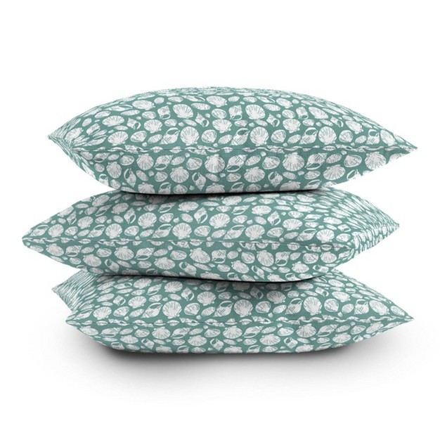 Leah Keggi Shells Square Throw Pillow Blue Deny Designs