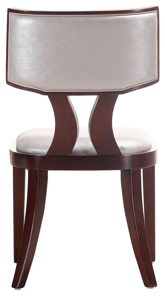 Pulitzer Dining Chair (Set of Two) in Pearl White and Walnut   Traditional   Dining Chairs   by PARMA HOME  Houzz