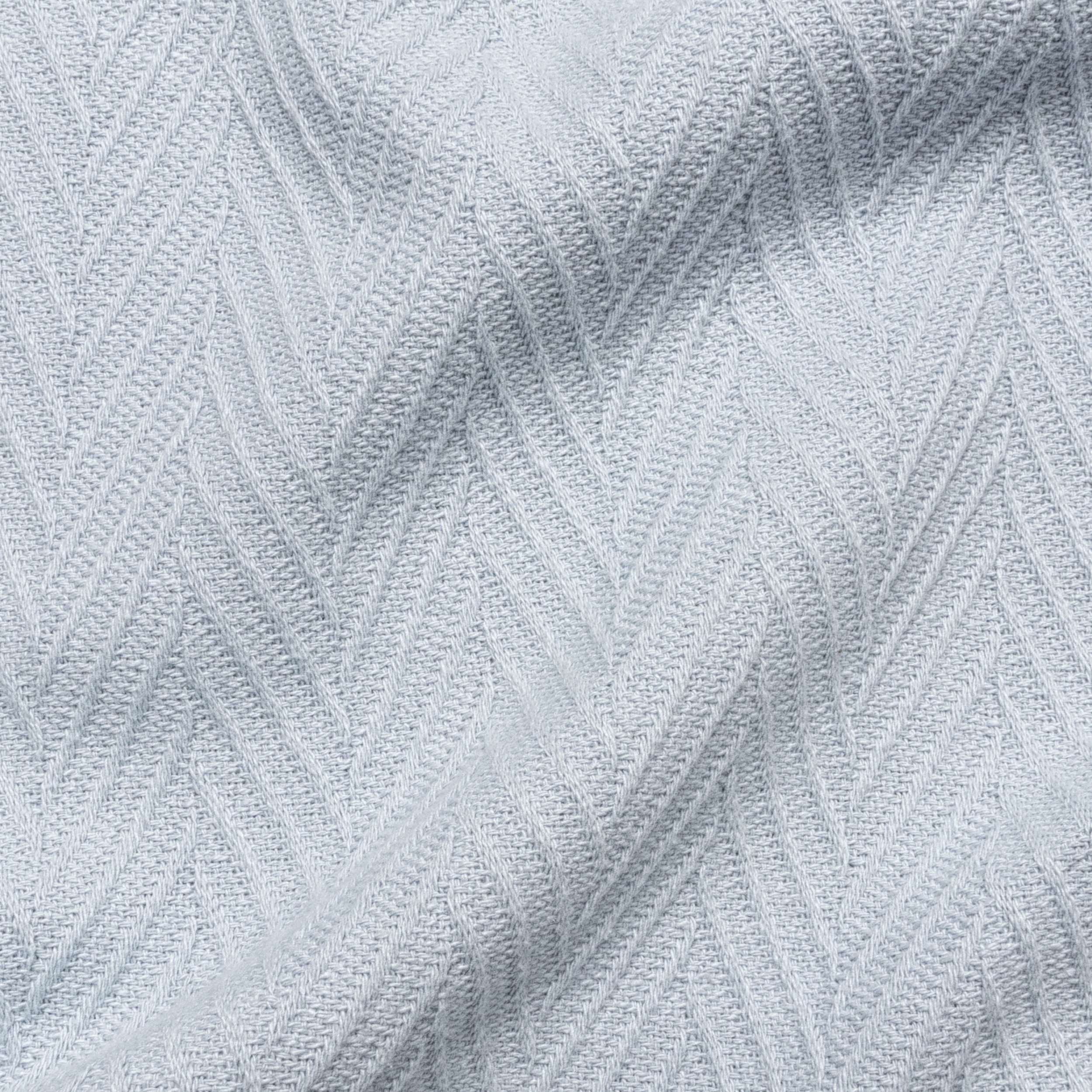 BNM Zig-Zag Cotton Blanket， Twin， Light Blue