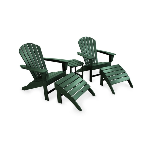 POLYWOOD South Beach Adirondack Chair 5Piece Set，White