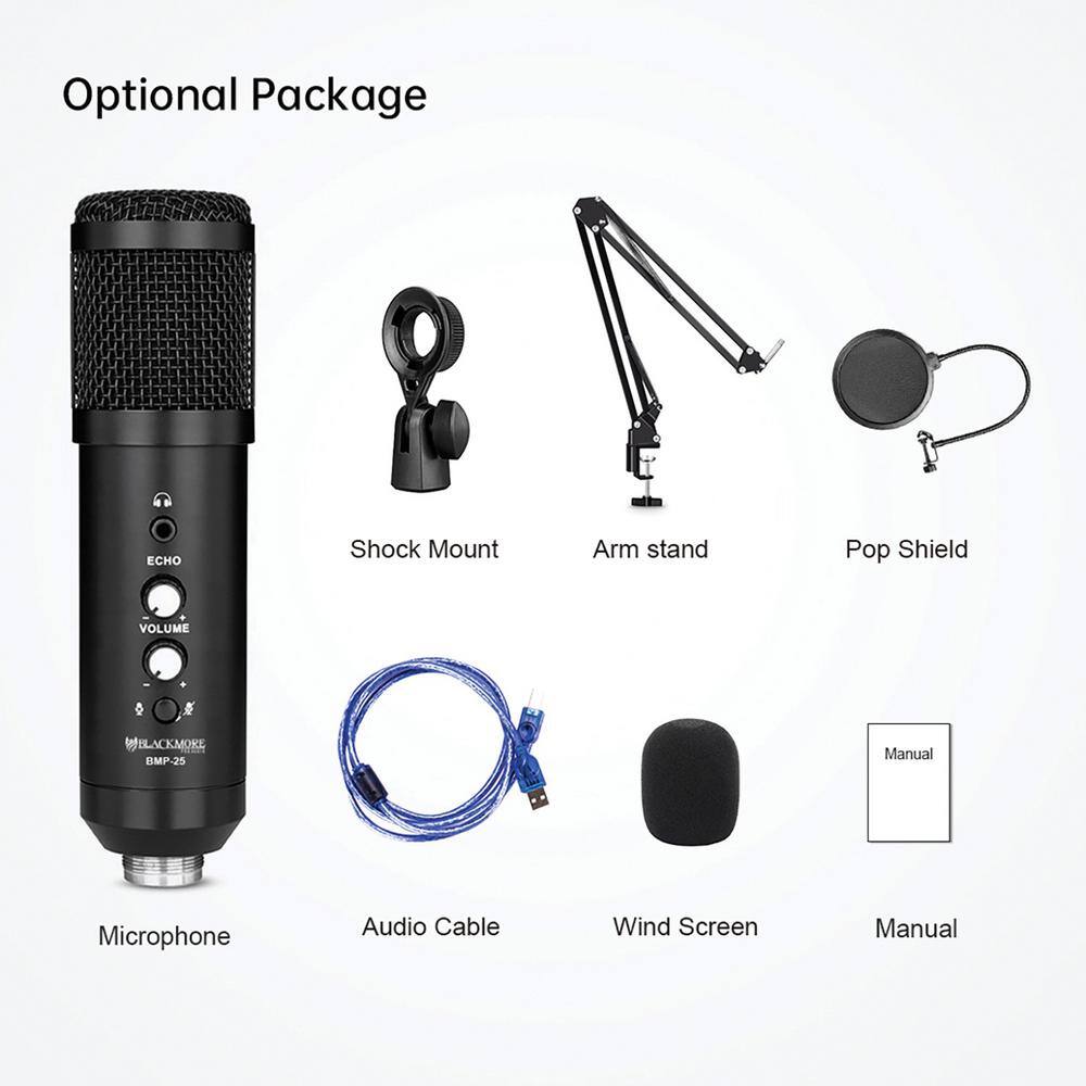 BLACKMORE PRO AUDIO BMP-25 USB Condenser Microphone Kit BMP-25