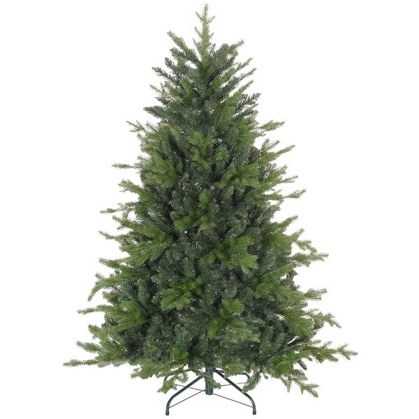 Artsy 5ft Artificial Christmas Tree with 1309 Tips，Foldable Metal Stand，Hinged Xmas Tree for Home，Office，Holiday，Green